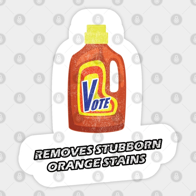 Vote Removes Stubborn Orange Stains Detergent Bottle Sticker by RobomShop